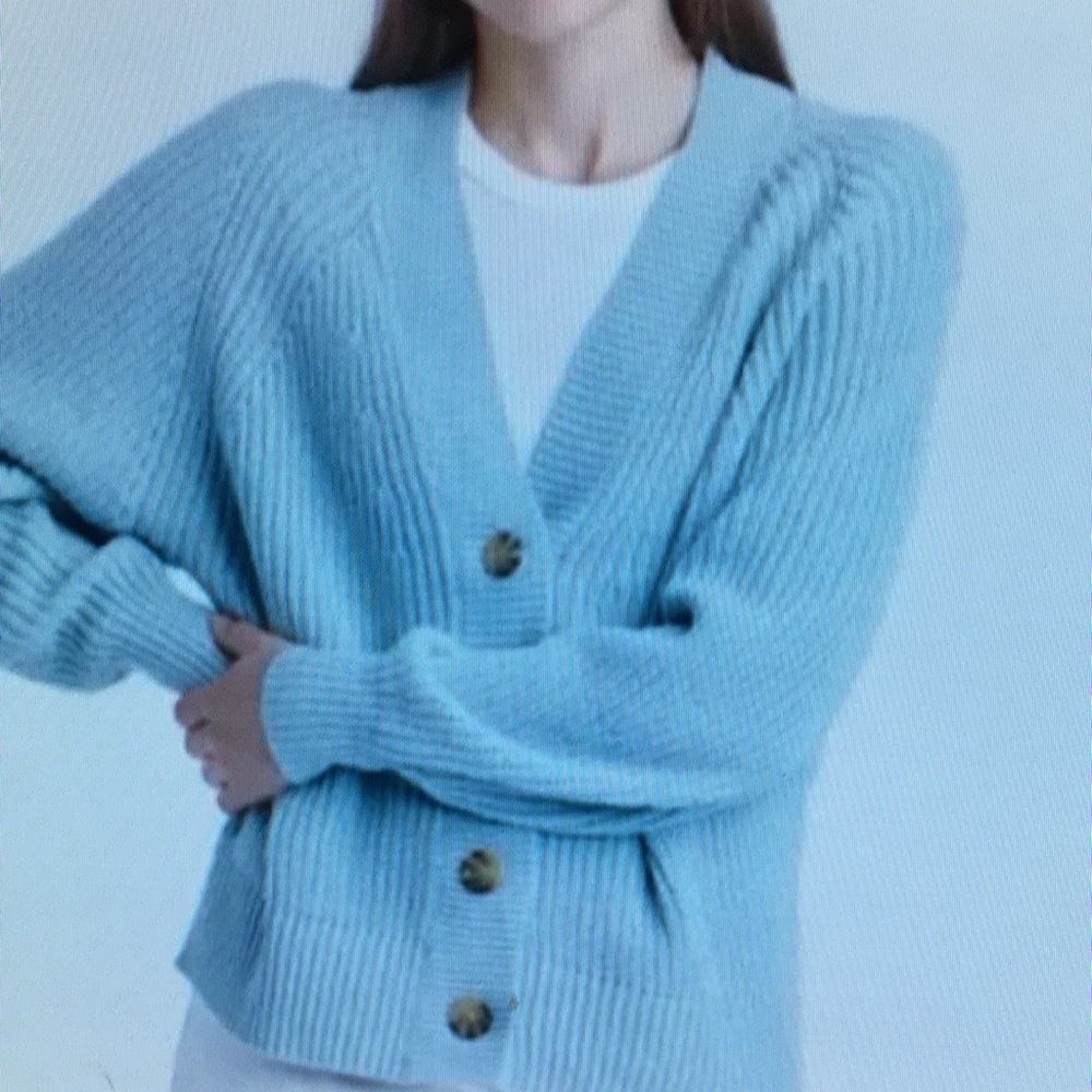 Women's Blue Cardigan Sweater